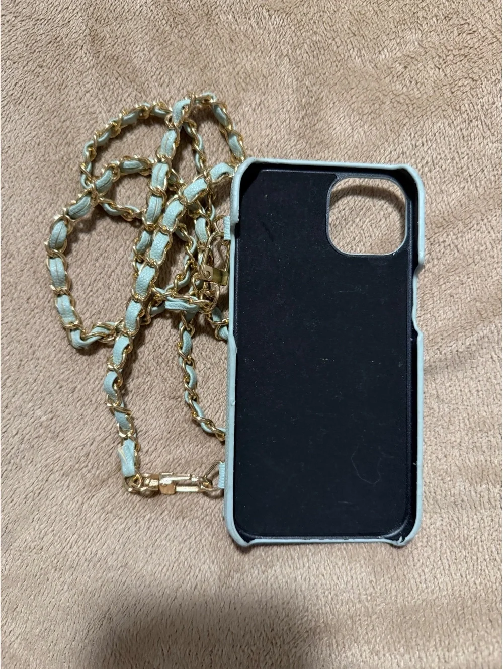 Iphone 13 Pro Quilted Leather Phone Case with Chain Strap